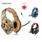 Проводные наушники ONIKUMA K1, игровые камуфляжные наушники с микрофоном, с шумоподавлением, для ноутбуков PS4