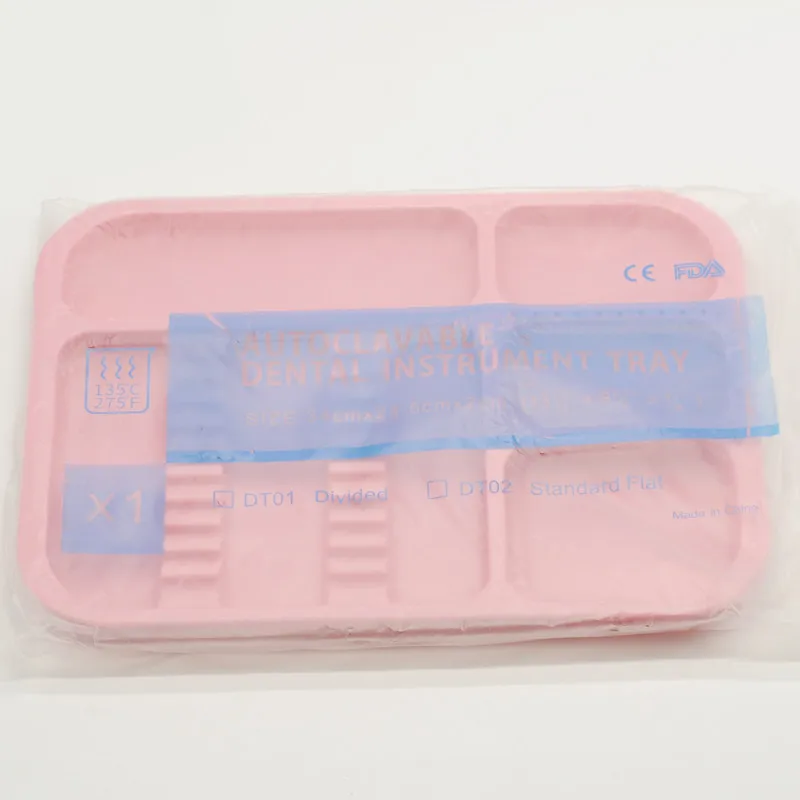 1Pcs Pink 1 шт. стоматологическая клиника пункт разделенный отдельный тип лоток пластиковый инструмент Автоклавный - Цвет: 1Pcs Pink