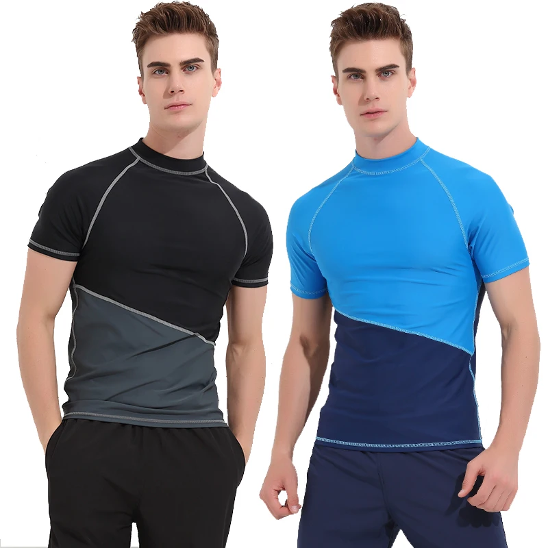 Men Rash Guard Diving Suit Short Sleeve Wetsuit Shirt Mens Quick-dry Surfing Swimwear Tops Anti-UV Windsurf Swimsuit Bodysuit | Спорт и