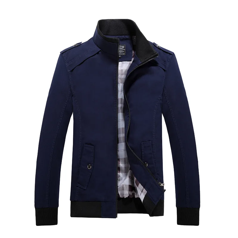 Dark blue Горные мужские куртки 4XL, весенне-осенние пальто, мужская куртка-бомбер в стиле милитари, приталенное повседневное пальто, однотонная брендовая куртка SA468 - Цвет: Dark blue