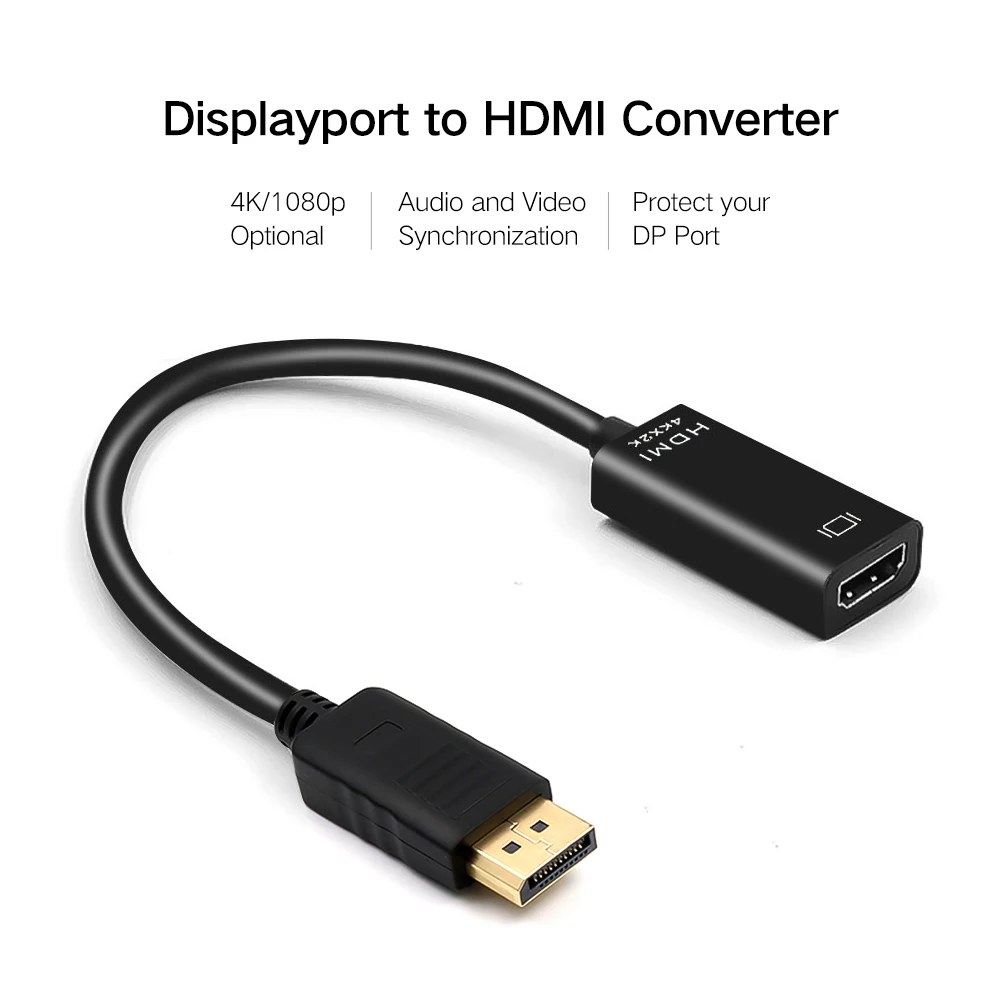 KEBIDU HD 1080P DP to HDMI совместимого адаптера 4K Дисплей Порты и разъёмы Кабель конвертер