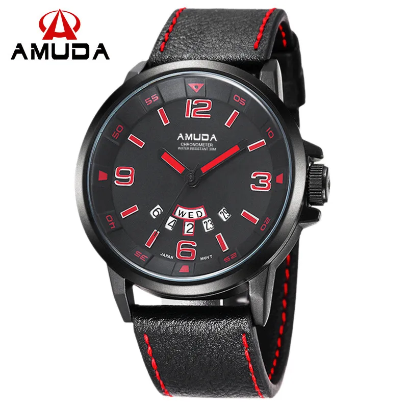 AMUDA модные повседневные мужские часы кварцевые Человек Аналоговые спортивные