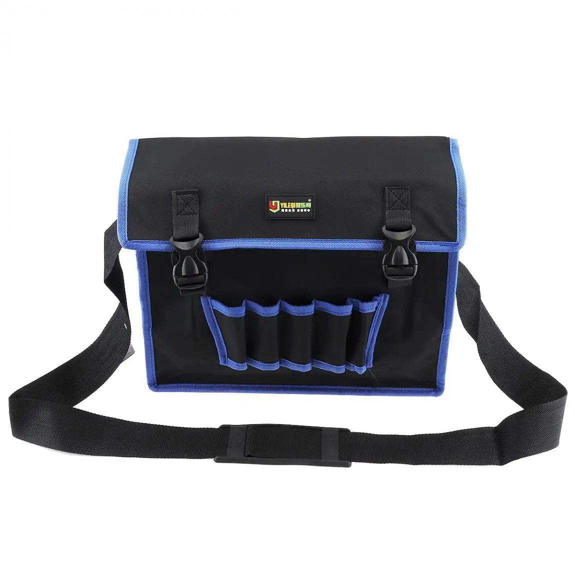 

Tool Bags 14 Inch Tool Bag Waterproof Package Flip-type Single-shoulder Tool Bag with 5 Holes 2 Pockets for Maintenance Tools