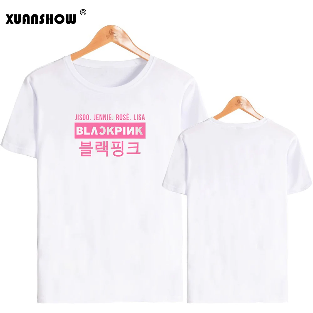 White XUANSHOW Kpop черные розовые стильные летние футболки с коротким рукавом Харадзюку женская футболка свободного покроя размера плюс 5XL Топы ropa mujer - Цвет: White