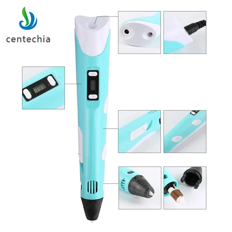 Centechia 3d ручка Новый Magic принтер рисунок пером 3D с 3 вида цветов ABS нити печати ручки