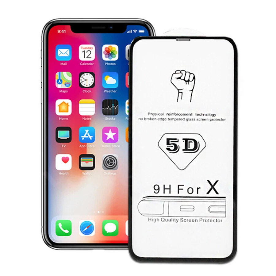 5D изогнутое полное покрытие закаленное стекло для iPhone XS MAX XR защита экрана