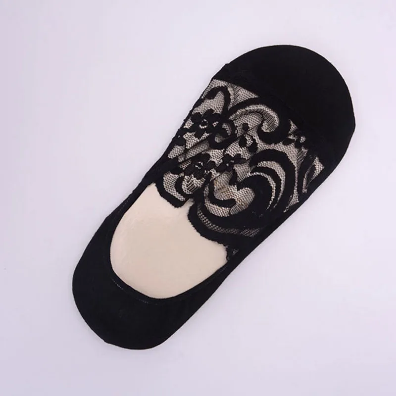 LNRRABC Women Summer Floral Lace Thin Boat Socks Invisible High Heels Slippers Soft Breathable Cotton Low Short | Женская одежда