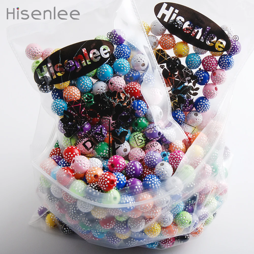 Hisenlee Very cool 10mm/100 pcs Bright Shiny Round Acrylic Rhinestones Charms Bead Girl / boy Ornamental beads DIY /gift | Украшения и