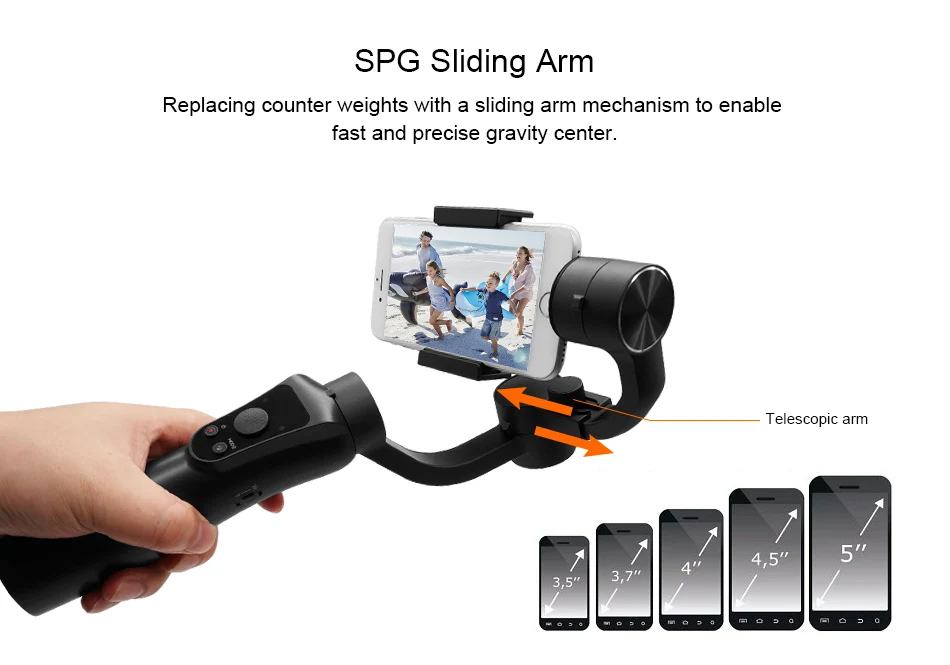 SOOCOO Gimbal устойчивая платформа 3-осевая стабилизированная портативный монопод с шарнирным замком расширение мобильного телефона стабилизатор видео стабилизатор Поддержка уход за кожей лица фон для фотосъемки