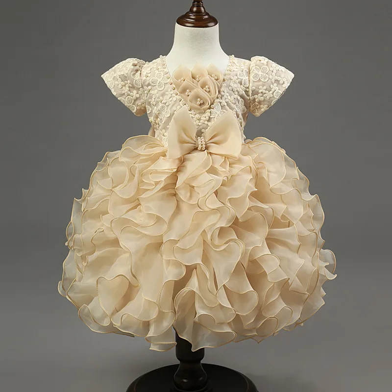 

Kids baby girls lace Tulle flower Princess dress Suit For Pageant Party Wedding