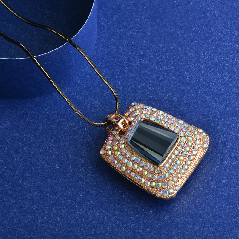 SINLEERY модное квадратное золотое ожерелье с подвеской для женщин серый кубический