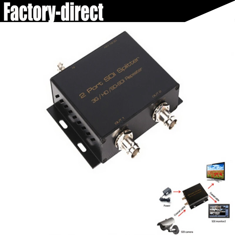 2 порта SDI сплиттер 1X2 SD усилитель-распределитель Video Splitter 3g/HD/1080 P повторителя extender