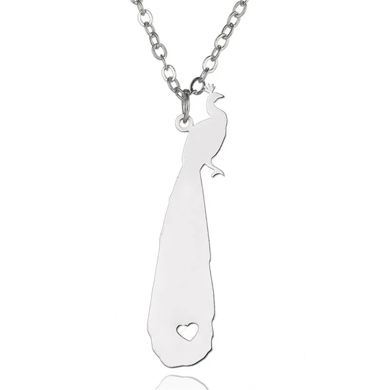 

New Peafowls Charm Necklace Gold Color Silver Color Stainless Steel Peafowls Pendant Necklace Women Peafowls Jewellery