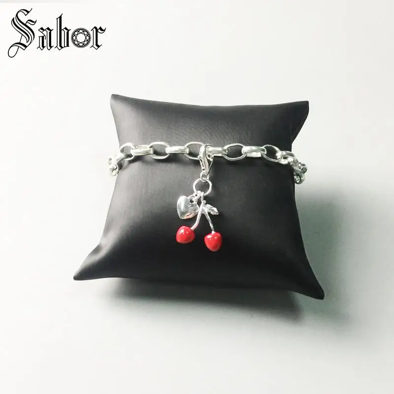 thomas Cherries &amp Heart Charm gifts Jewelry For Women 2020 Gift Silver color plated Fit jewellery charms | Украшения и