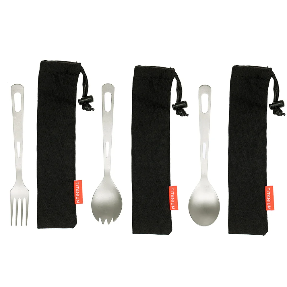 3 шт. титановый набор посуды столовые приборы столовая вилка ложка Спортивная