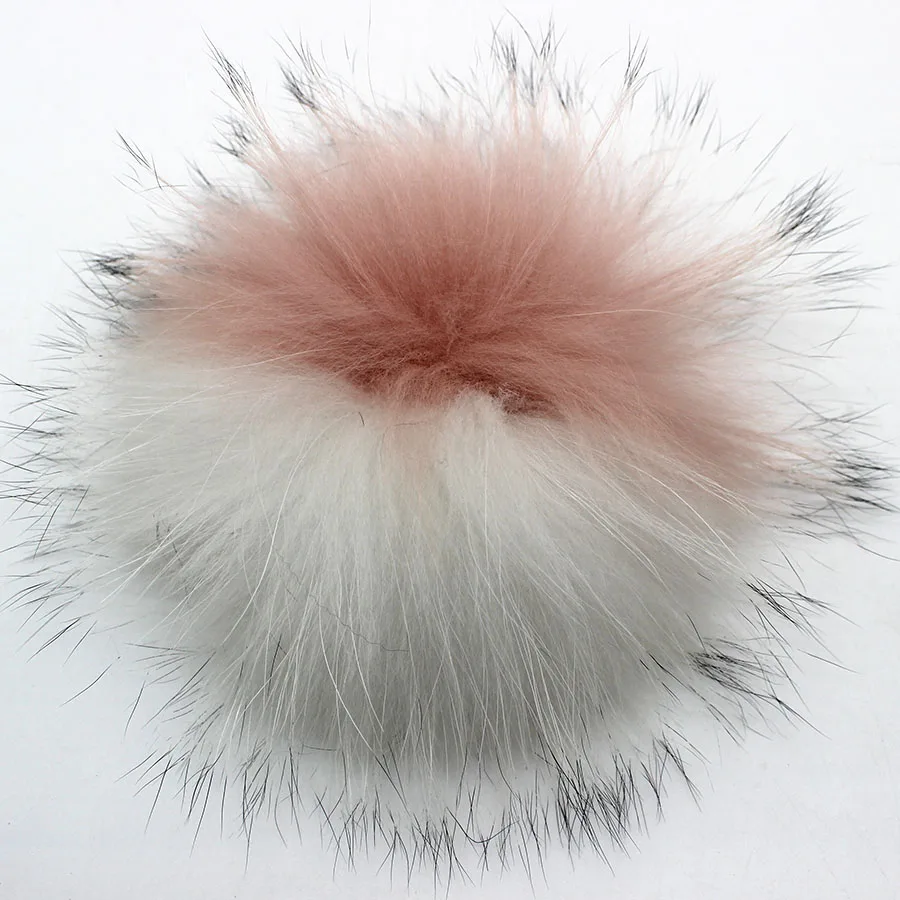 13cm coral white DIY 13 см 15 см натуральный Лисий мех помпон для вязаного шарфа Осень Зима Шарфы из натурального меха енота помпон для шапки шарфы и обертывания - Цвет: 13cm coral white