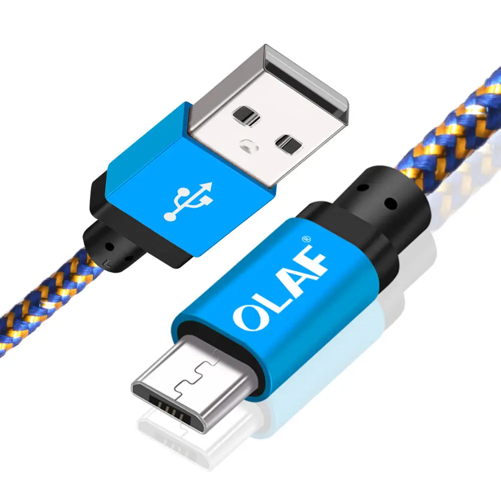 Олаф 3 м Быстрая зарядка Micro USB кабель для передачи данных 2 м для huawei для Xiaomi Android для samsung мобильный телефон usb кабель для зарядки - Цвет: Blue