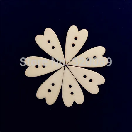 

100pcs 11x21mm Natural Pretty Heart Wood Buttons 2 Holes Sewing Accessories Cardmaking Scrapbook Embellishments
