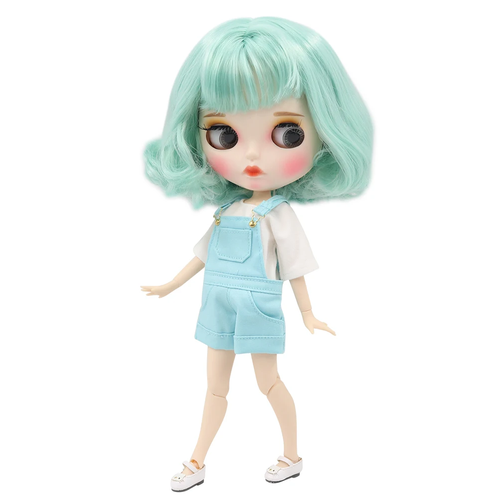 Ледяная кукла DBS Blyth 1/6 bjd белая кожа для суставов тела мятно зеленые волосы