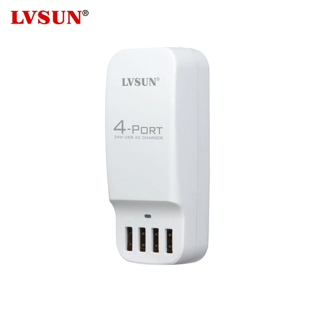 Дорожное настольное зарядное устройство LVSUN 34 Вт с 4 портами USB для ipad ipod iPhone 6 s |