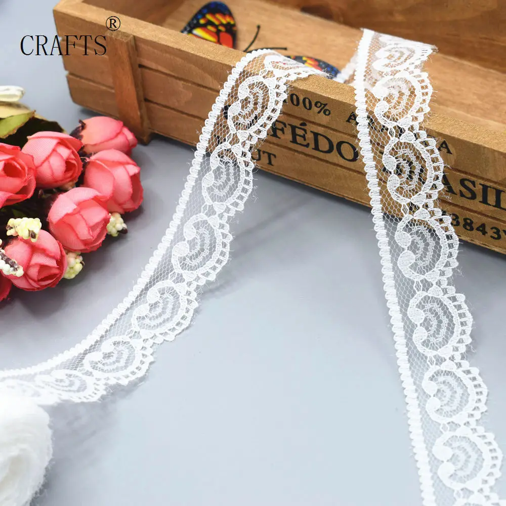 milk white Новинка! 10 ярдов красивой кружевной ленты, шириной 2,2 см, DIY ювелирных изделий одежды/цветов и других аксессуаров - Цвет: milk white