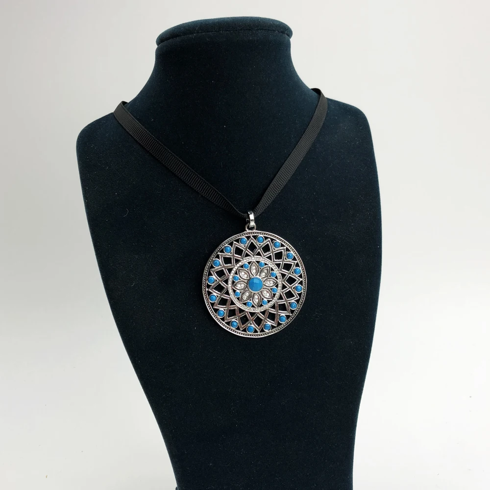 Синий каменный орнамент подвесной Европа Стиль ювелирные изделия стерлингового