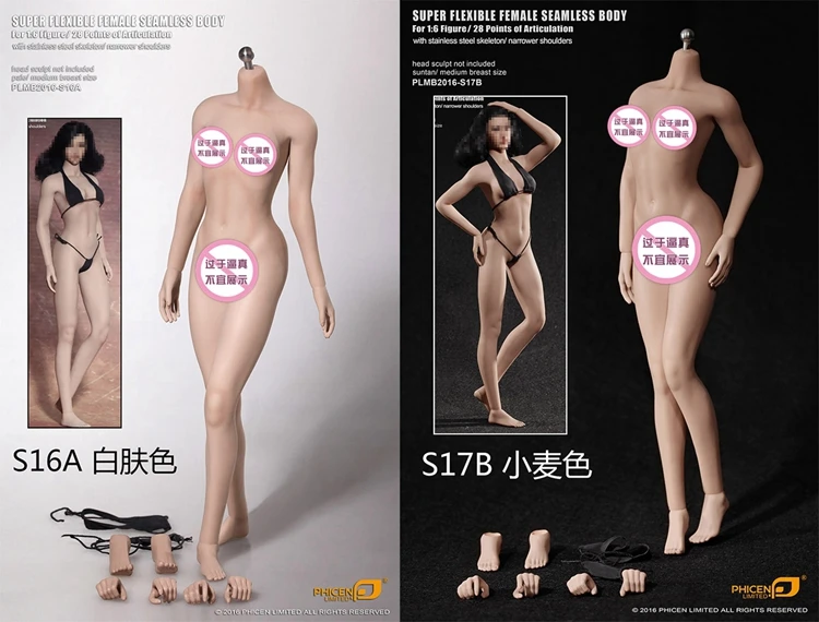 TBLeague 1/6 Женская фигурка с узким плечом S16A S17B коллекционная 12 дюймов бесшовное