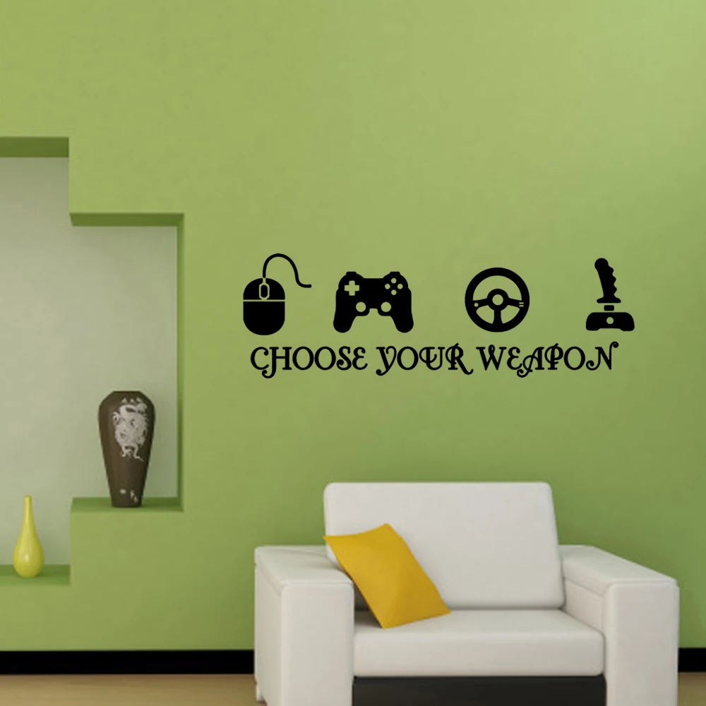 Игровые Виниловые Настенные Стикеры для игровой комнаты с джойстиком и