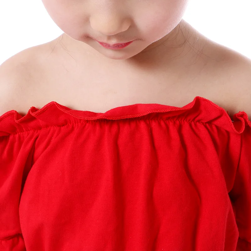 Лето 2018 бутик детской одежды Топ без бретелек с открытыми плечами шорты со