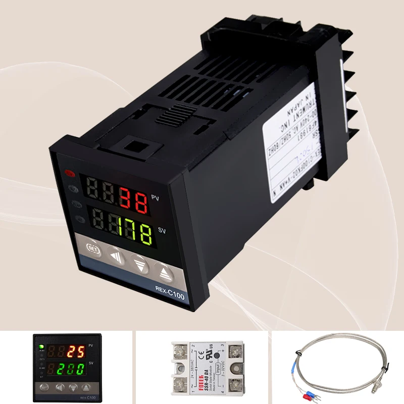 temperature probe alarm rex c100 110v to 240v 0 to 1300 degree digital pid temperature controller kits with k type probe sensor free global shipping