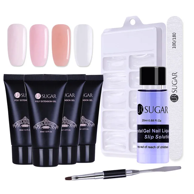 Set 1 UR SUGAR 30 г поли гель для ногтей строительный УФ-гель лак для ногтей Удлинительный УФ-гель светодиодный лепки жесткий маникюрный лак нужна лампа - Цвет: Set 1