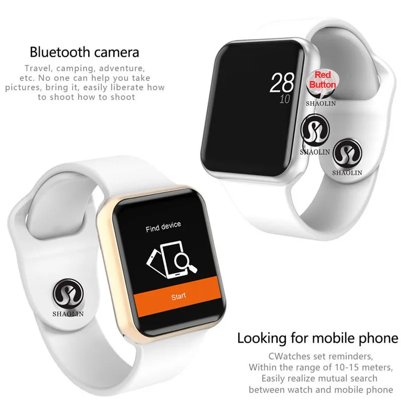 B для мужчин и женщин Bluetooth Смарт часы серии 4 SmartWatch для Apple iOS iPhone Xiaomi Android смартфон(красная кнопка