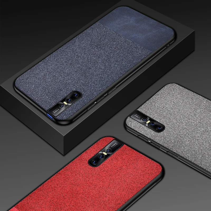 Тканевый чехол для Vivo V15 Pro мягкая силиконовая ткань жесткая задняя крышка из