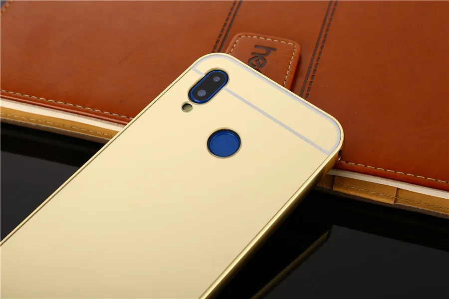 Для huawei P20 Lite чехол P 20 Lite с зеркальным покрытием Алюминиевый металлический каркас бампер+ Жесткий PC задняя крышка для huawei Nova 3e/P20 Lite