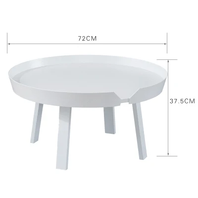 D72cm-white Журнальный столик из твердой древесины в скандинавском стиле, современный минималистичный, креативный, для гостиной, дивана, Круглый, Маленький журнальный столик mx6011633 - Цвет: D72cm-white