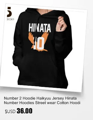 Номер 2 Толстовка Haikyuu Джерси Хината номер толстовки с длинным рукавом белые толстовки женские более размера сладкий хлопковый пуловер с капюшоном