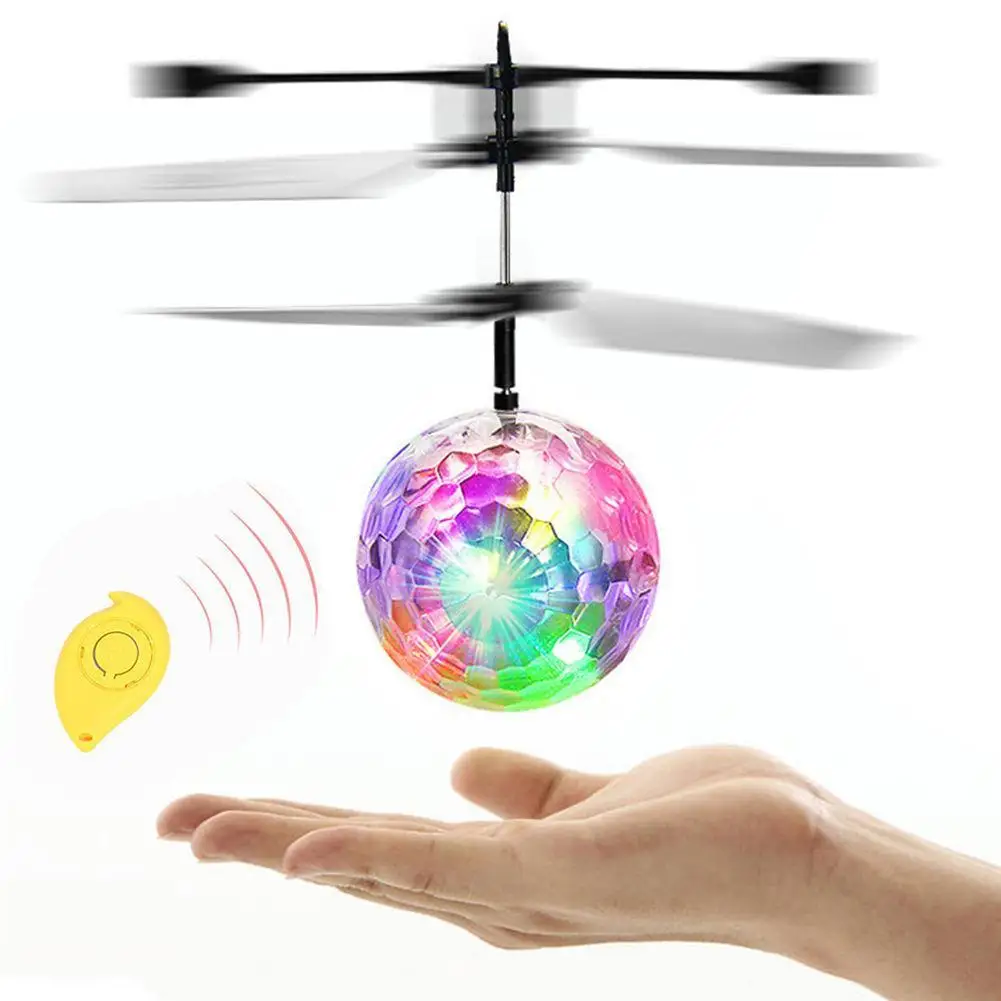 With remote control Радиоуправляемый летающий шар, радиоуправляемые игрушки, светящийся боевой шар, волшебный электронный инфракрасный индукционный самолет, светодиодный светильник, мини-вертолет - Цвет: With remote control