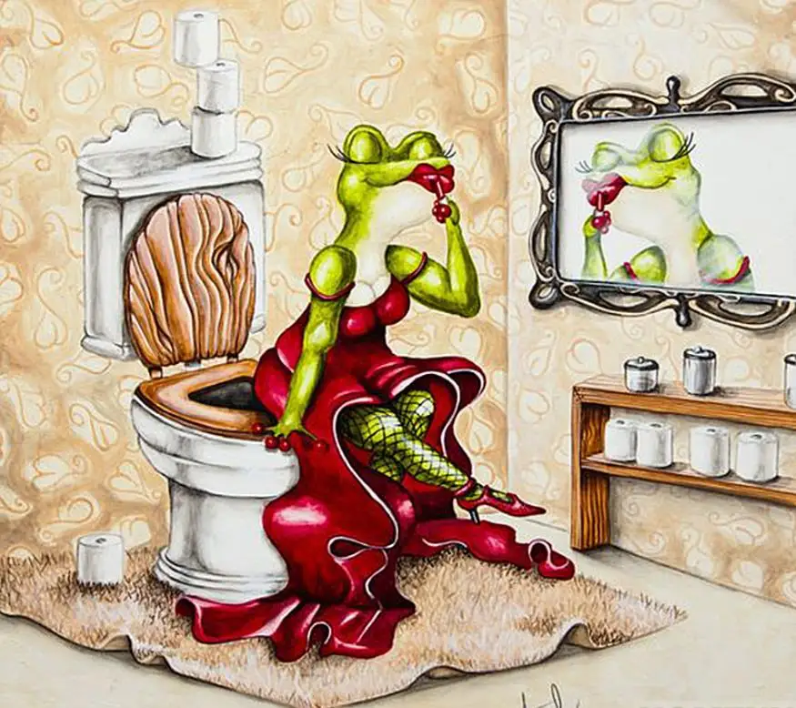 

Full Square/Round Drill 5D DIY Diamond Painting "Frog toilet" 3D Embroidery Cross Stitch 5D Home Decor Gift