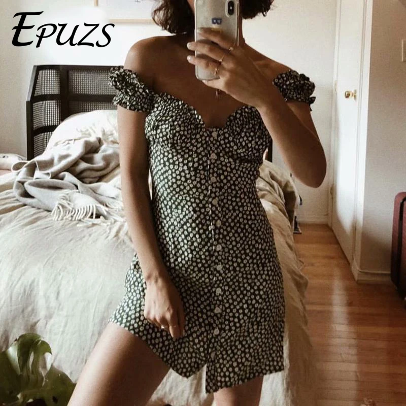 Женское богемное длинное платье бохо элегантное зеленое с цветочным принтом