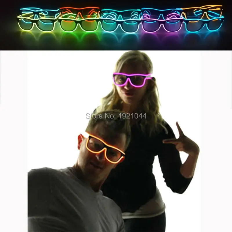 

Neon LED light Glasses EL Wire Glowing Glasses with 3V Sound activated Driver for Glow Party Decoration 30pieces