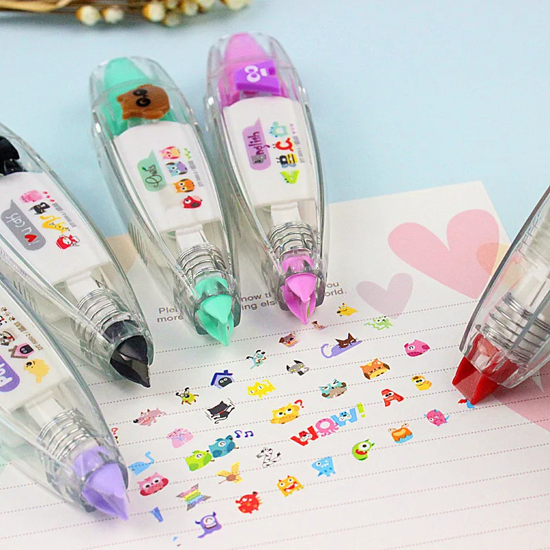 Милые Животные декоративные Коррекционные Ленты Kawaii корректор для Школы