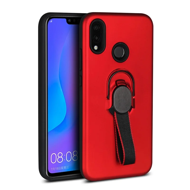Чехол для samsung Galaxy A10, A20, A30, A40, A50, A60, A70, A80, A90, чехол, кольцо на палец, подставка, магнит, ремешок на руку, мягкий чехол, kimTHmall - Цвет: Red