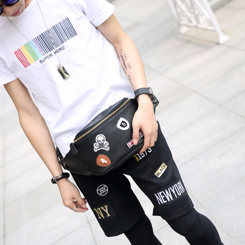 2019 кожаные мужские модные беджи через плечо сумки на ремне нагрудная сумка