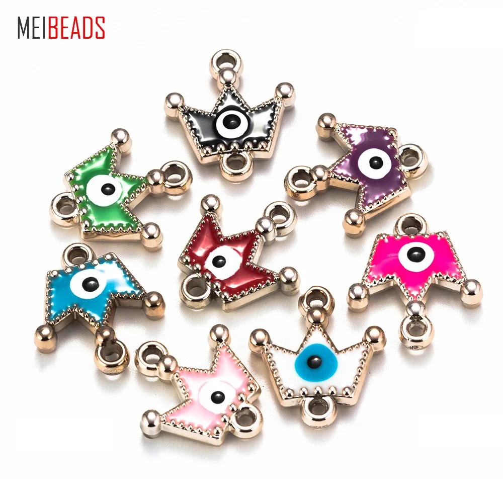 MEIBEADS 5 шт./лот сглаза CCB Подвески в виде короны смешанных цветов подходят для