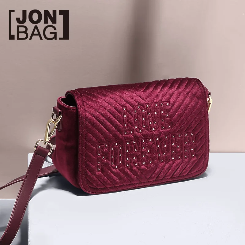 JONBAG уродливая восхитительная красная бархатная маленькая сумка новая модная