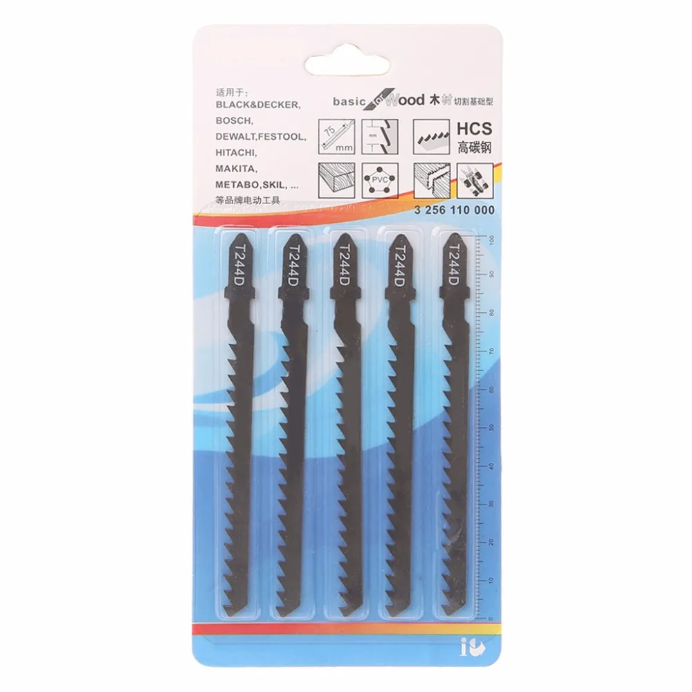 

5Pcs Hacksaw Jig Saw Blade Set Cutting Tools For Hard Soft Wood Sheet 5-50mm Panels Alloy Steel