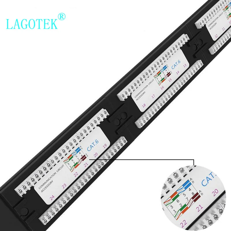 24 порта CAT6 UTP Keystone патч-панель 19 дюймов 1U cat6 кабельная рамка Лицевая панель rj45 патч-панель 24 порта
