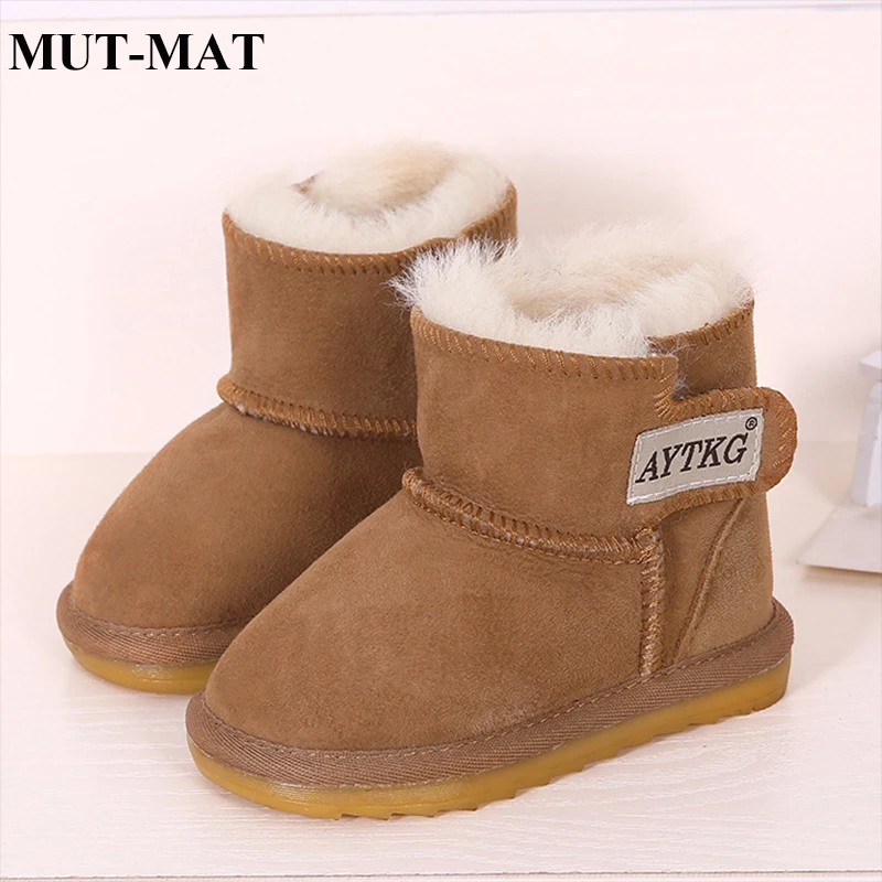 2019 осенне-зимние детские теплые ботинки с мехом теплая нескользящая обувь для