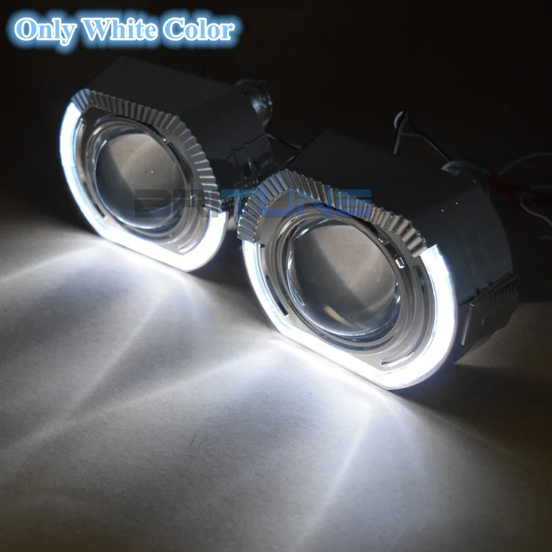 Двухксеноновые линзы angel eyes, спортивные фары X5, линзы 3,0 Super H1, HID, проектор, светодиодный, Halo, комплект для H4, H7, автомобильные аксессуары, тюнинг, сделай сам - Цвет: Only White Color