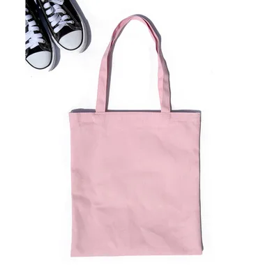 light pink Женские однотонные холщовые повседневные сумки через плечо для девушек, женские ручные сумки, Экологичная сумка для покупок - Цвет: light pink